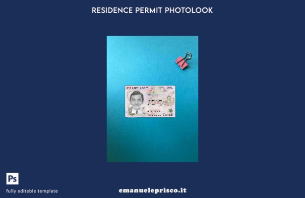 stile verificato Modello FRONTALE photolook versione carta di residenza permanen
